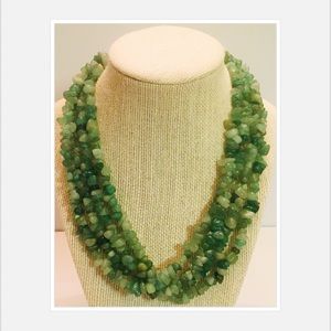 Green Adventurine Chips Multi Strand Necklace